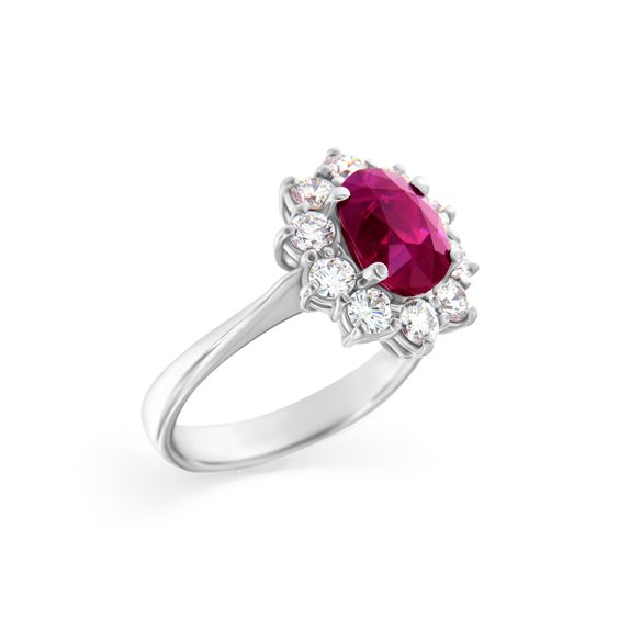 Ring Roman Gioielli Woman in White Gold Rubino 2.09 Ct R2049A25N29924 BIR - R2049A25N29924 BIR